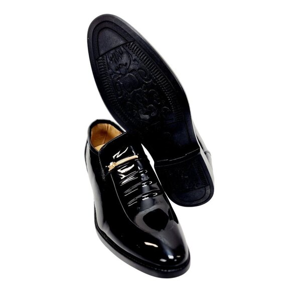 Men's patent Leather Lined Dress Oxfords Derby Formal Shoes Size 43/ US 9.5 - Picture 13 of 14